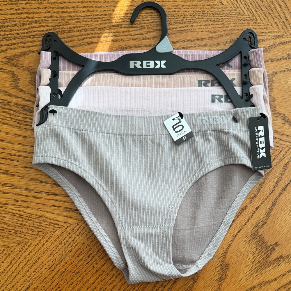 RBX 4 pack women’s Ribbed panties- Gray and Pink Set